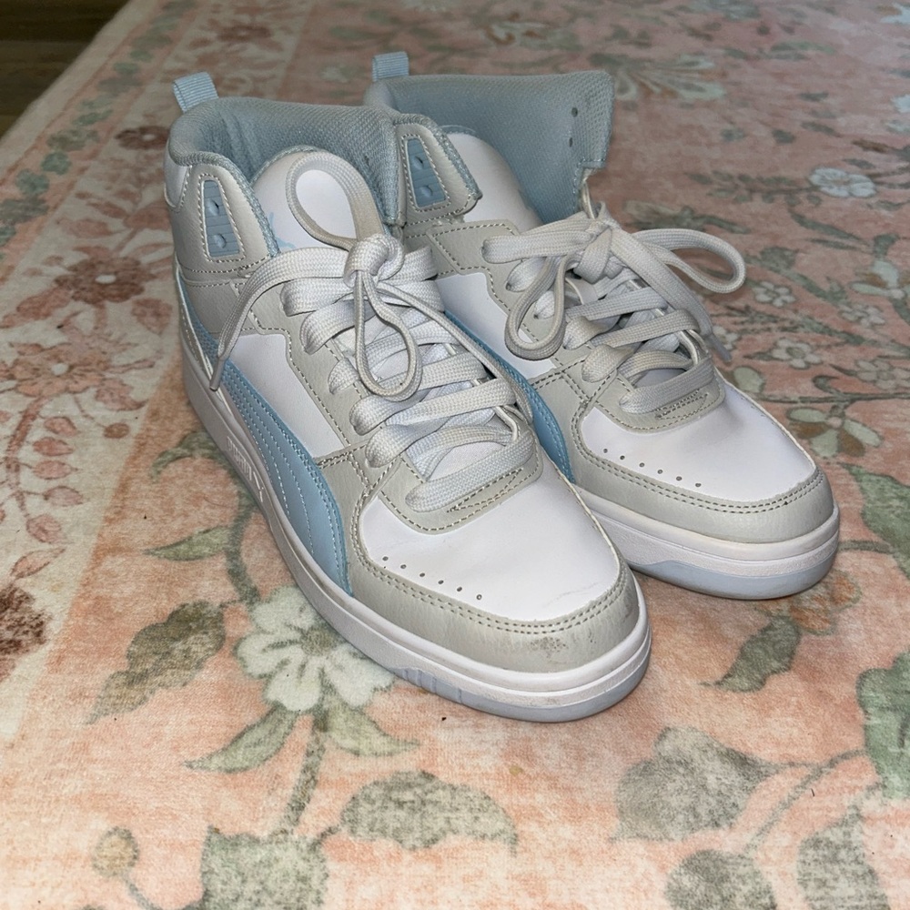 Puma High-Top Sneakers - White and Blue